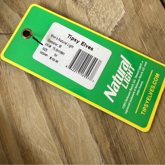 Tipsy Elves Natty Light ugly Christmas sweater NWT M - Picture 7 of 7